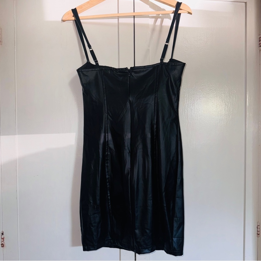 Miss Lola Faux Leather Mini Dress - Picture 3 of 4